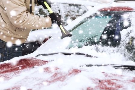Snow & Ice on Car Windshield